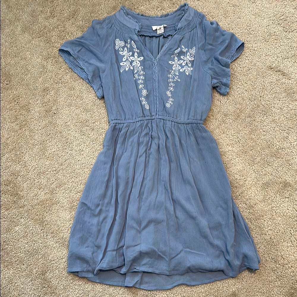 Blue Embroidered Dress